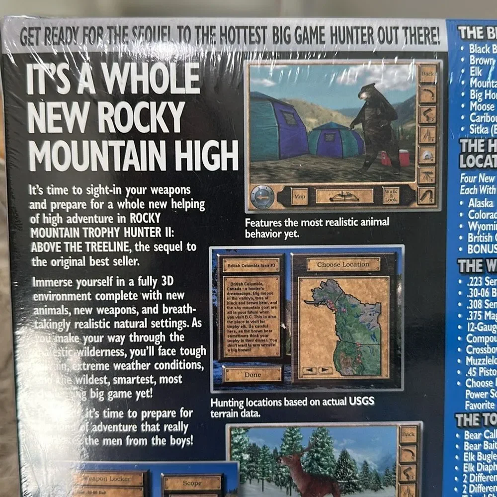 1999 Rocky Mountain Trophy Hunter 2‎ Above The Treeline PC CD-ROM Windows 95/98